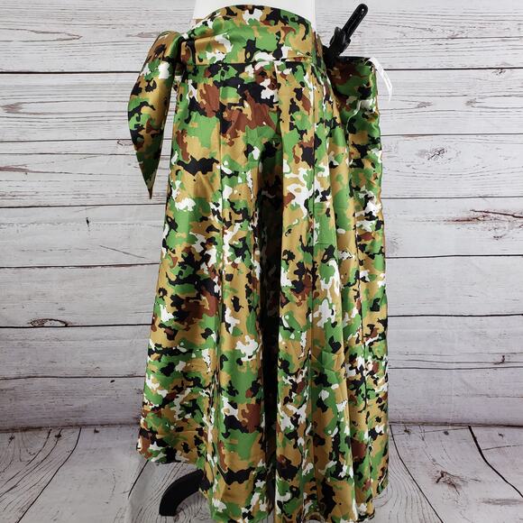 Rose Collection New Flawed Camouflage Hi- Low Hem Midi Maxi Skirt Size 1XL - Picture 3 of 11